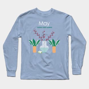 May Birth Flowers Long Sleeve T-Shirt